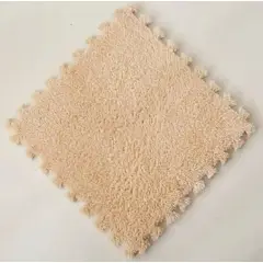 GENERICO - Set de 10 Alfombra De Goma Eva Peluda Para Niños 30x30 Beige