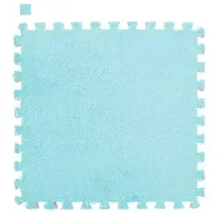 GENERICO - Set de 10 Alfombra De Goma Eva Peluda Para Niños 30x30 Celeste