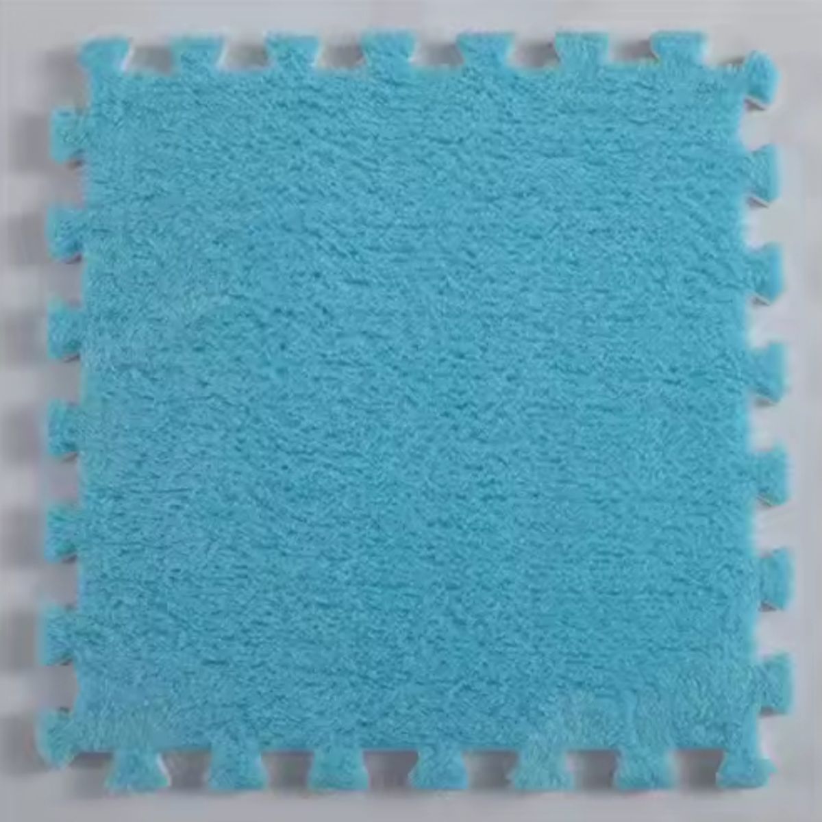 GENERICO - Set de 10 Alfombra De Goma Eva Peluda Para Niños 30x30 Celeste