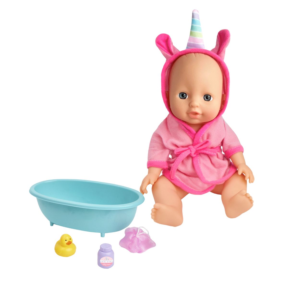 LITTLE DOLPHIE - Juguete Muñeca Bebé 29 cm con Tina y Bata