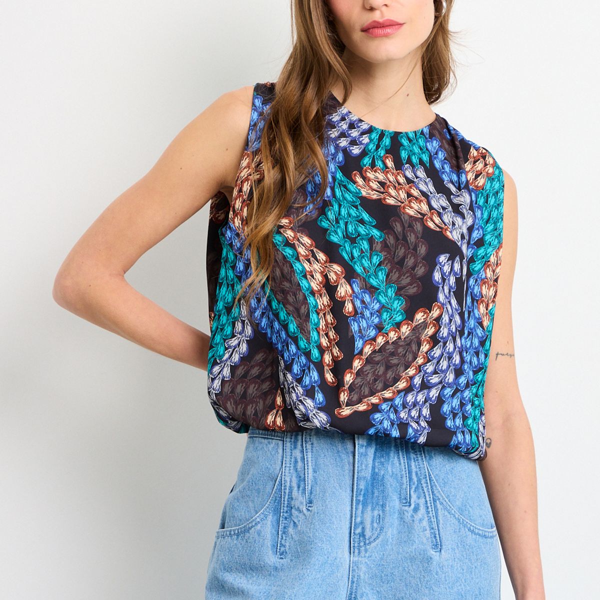 IO - Blusas Sin Manga Mujer Negro IO