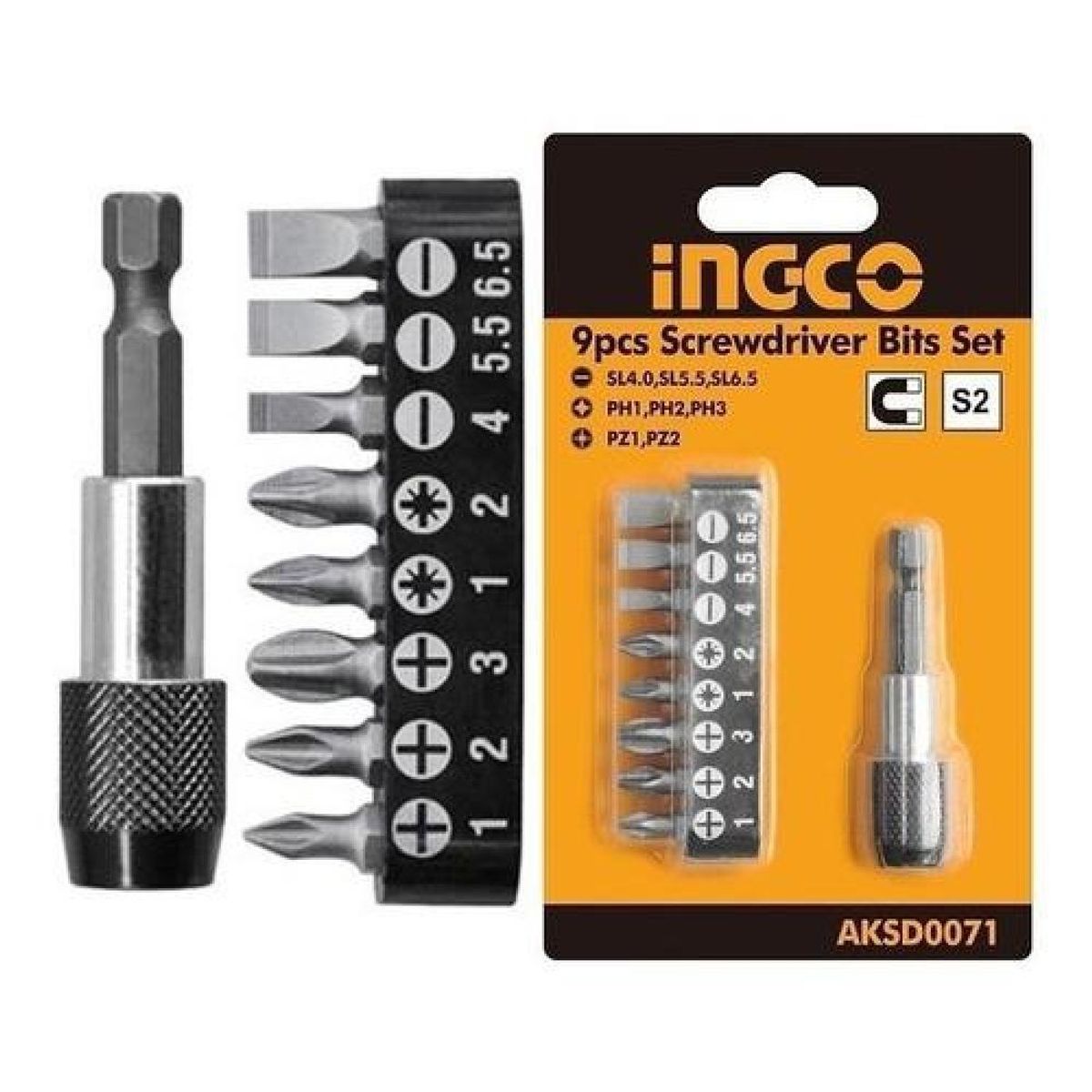 INGCO - Adaptador De Puntas 9pzs Imantado Con Puntas Ingco