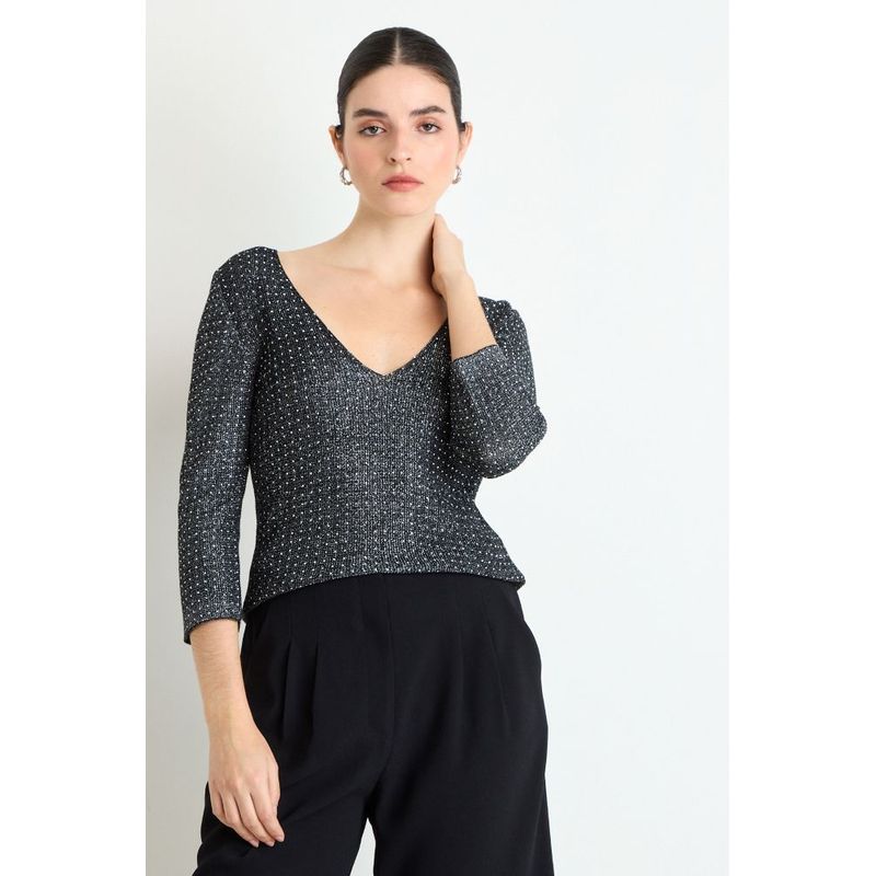 ASH - Polera Manga Larga Mujer Negro Ash