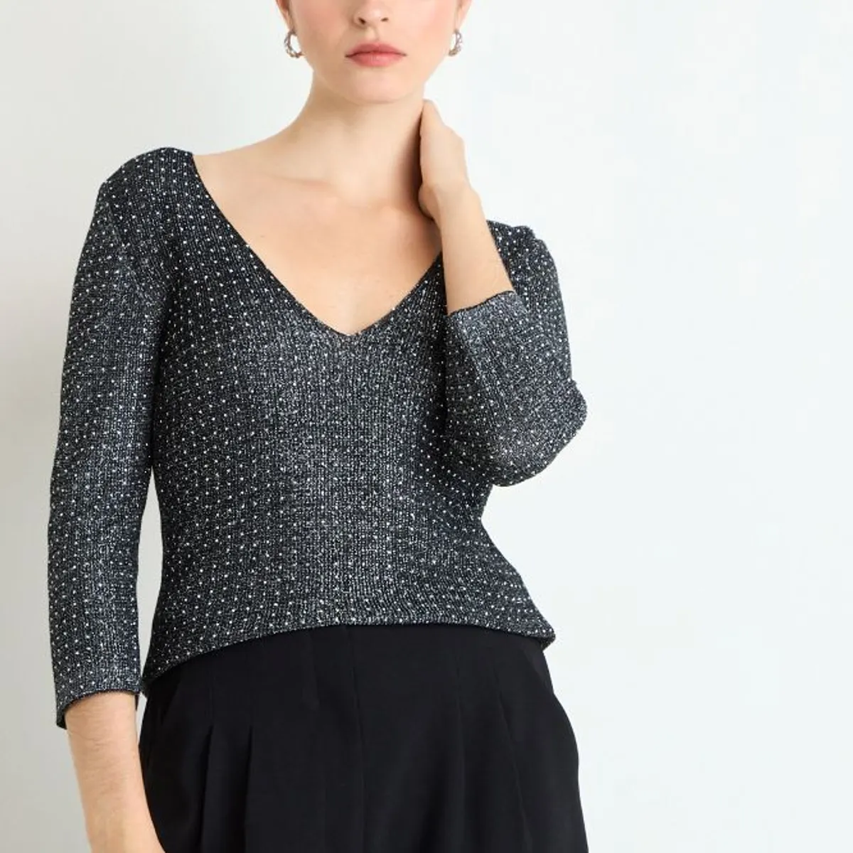 ASH - Polera Manga Larga Mujer Negro Ash