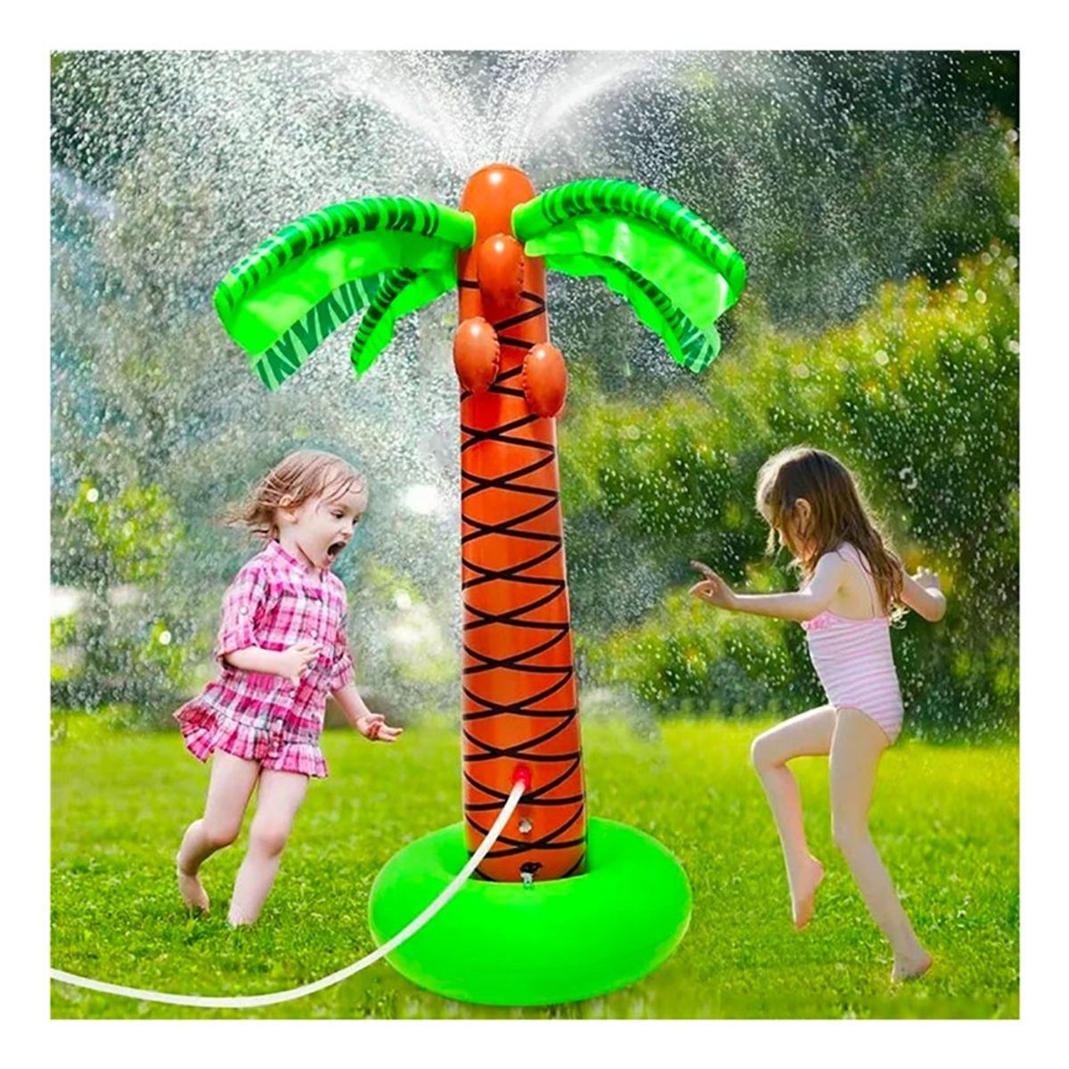MUNDO MAGIA - Palmera Inflable Rociador De Agua 155cm Piscina Niños Verano