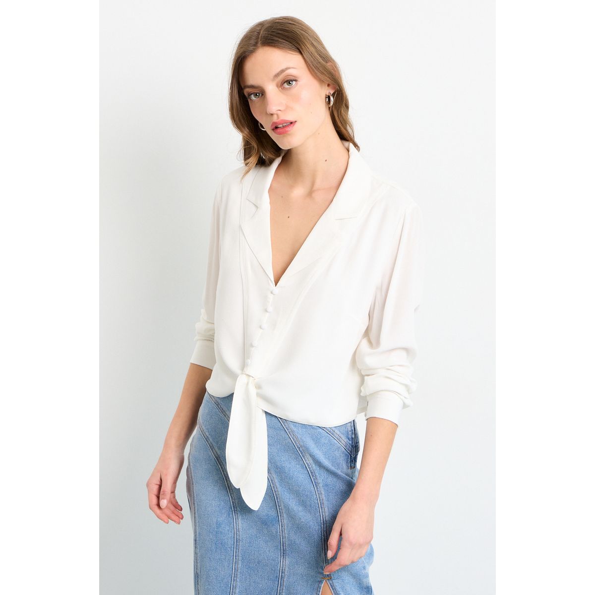 IO - Blusas Manga Larga Mujer Crudo IO