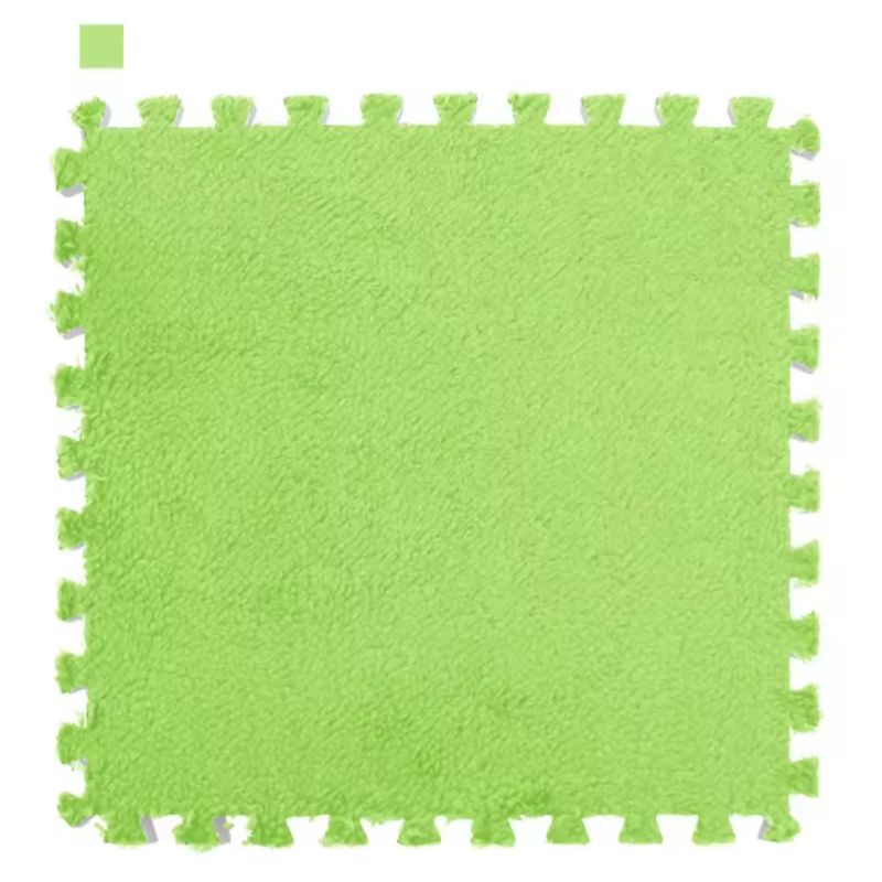 GENERICO - Set de 10 Alfombra De Goma Eva Peluda Para Niños 30x30 Verde