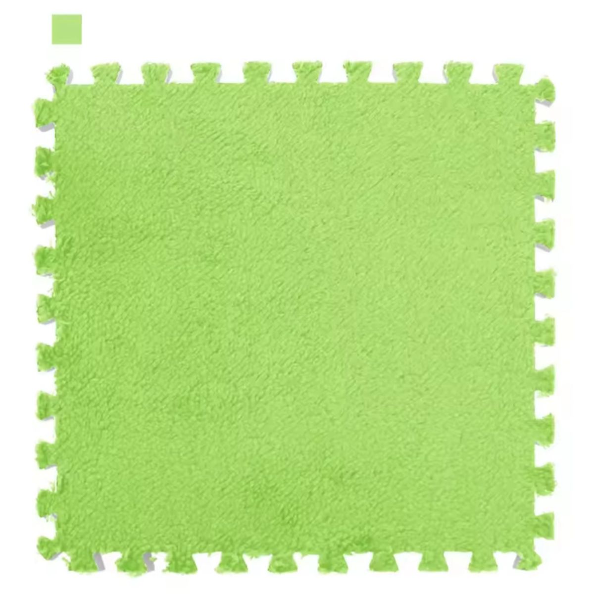 GENERICO - Set de 10 Alfombra De Goma Eva Peluda Para Niños 30x30 Verde