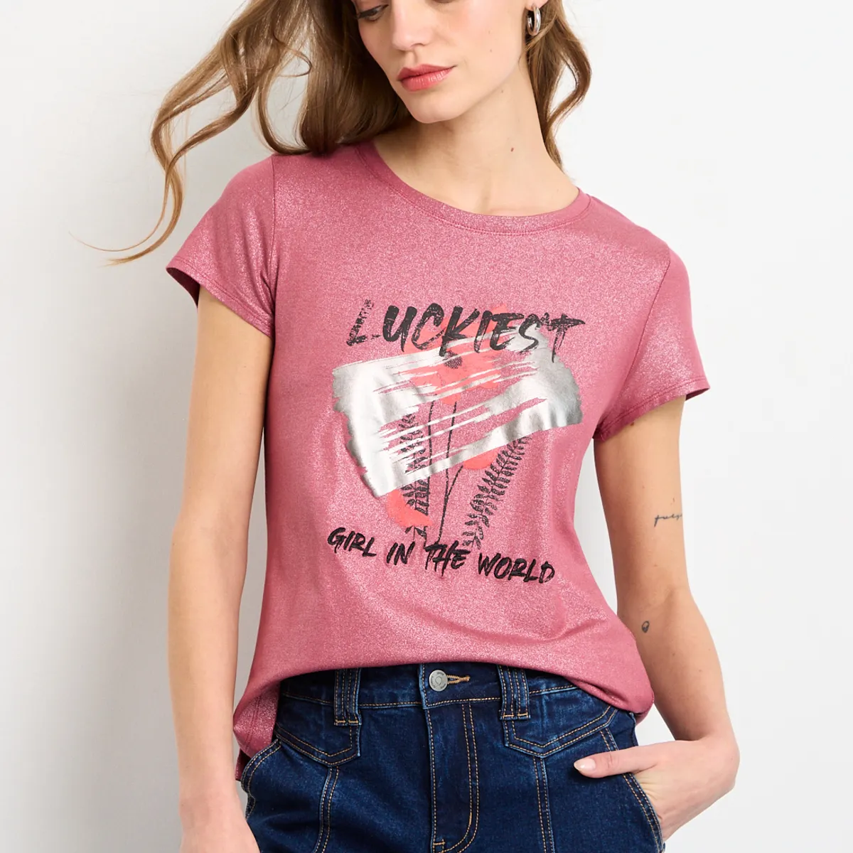 IO - Polera Manga Corta Mujer Rosa IO