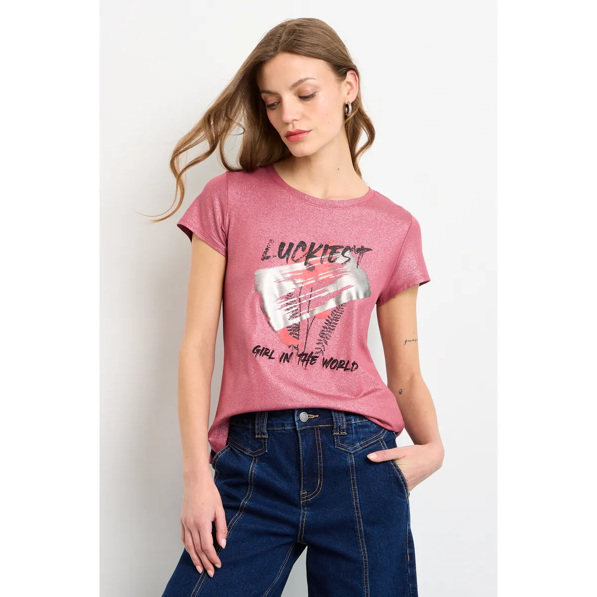 IO - Polera Manga Corta Mujer Rosa IO