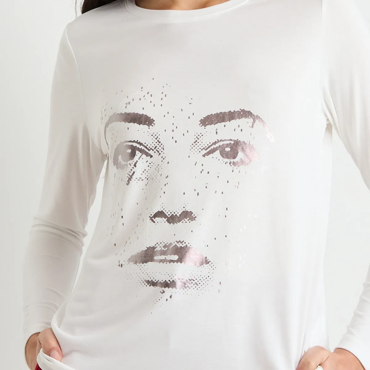 ASH - Polera Manga Larga Mujer Crudo Ash