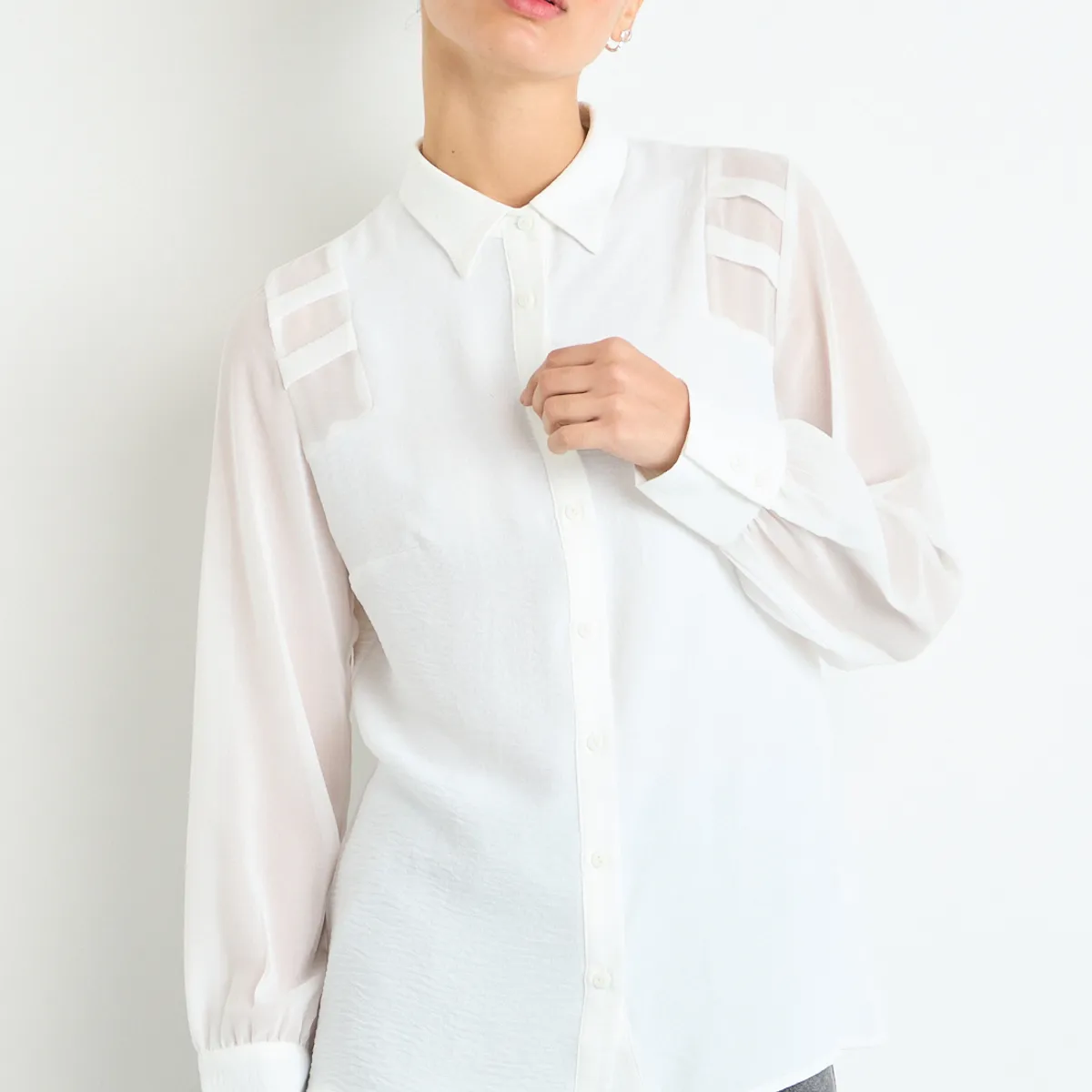 IO - Blusas Manga Larga Mujer Crudo IO