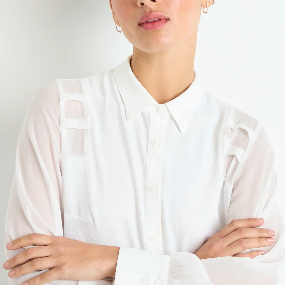 IO - Blusas Manga Larga Mujer Crudo IO