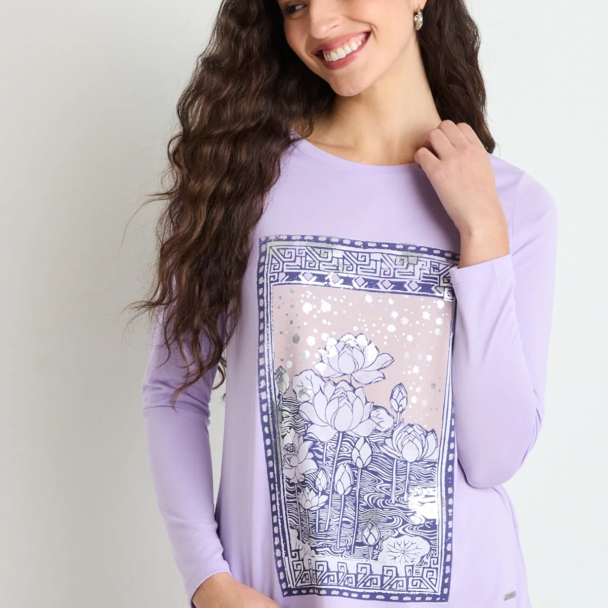 ASH - Polera Manga Larga Mujer Morado Ash