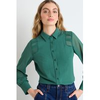 Blusas Manga Larga Mujer Verde Oliva