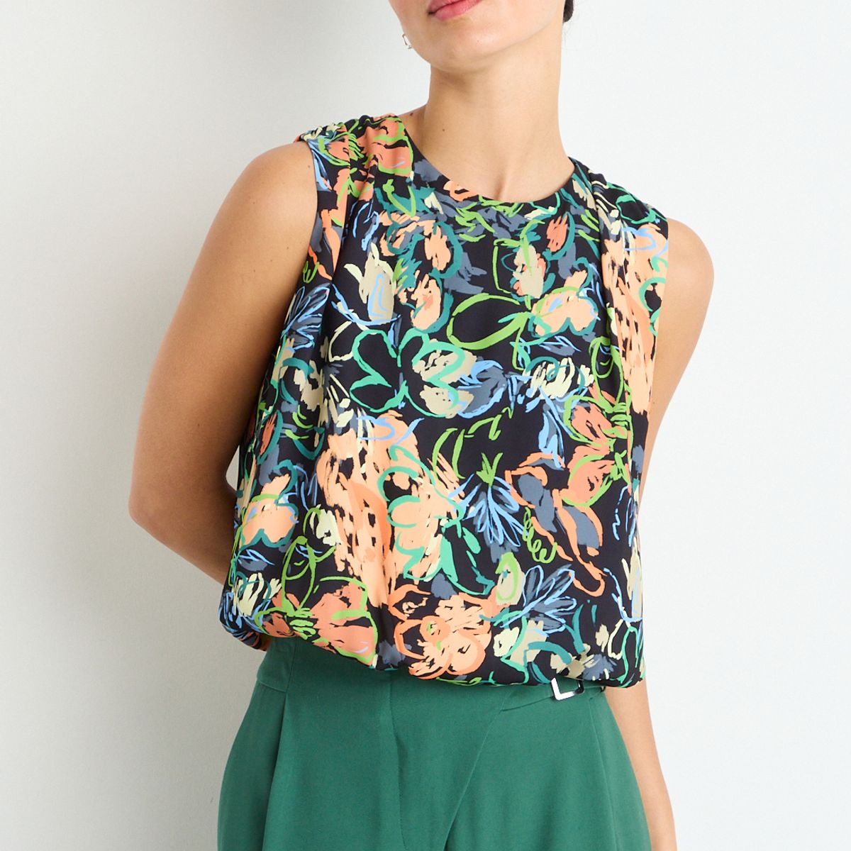 IO - Blusas Sin Manga Mujer Negro IO