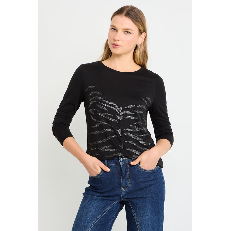 ASH - Polera Manga Larga Mujer Negro Ash