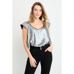 ASH - Blusas Manga Corta Mujer Gris