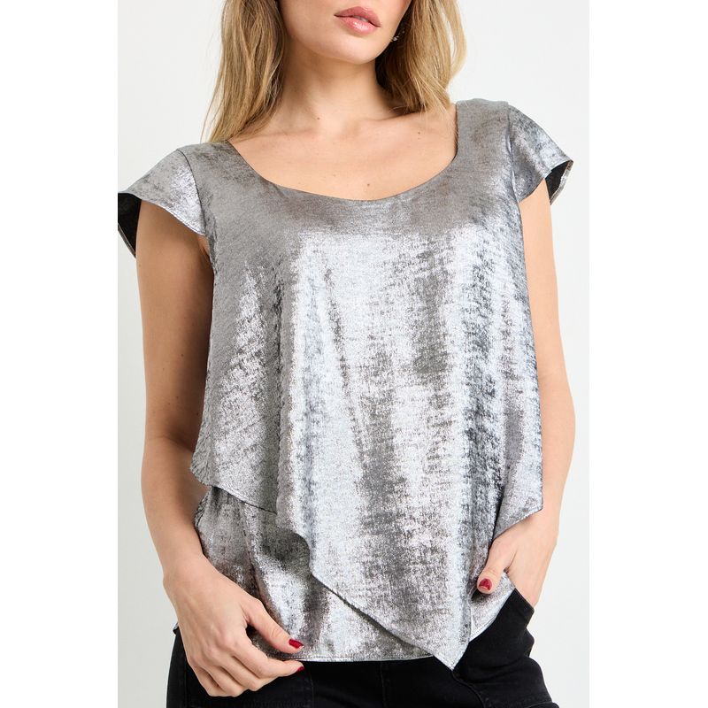 ASH - Blusas Manga Corta Mujer Gris Ash