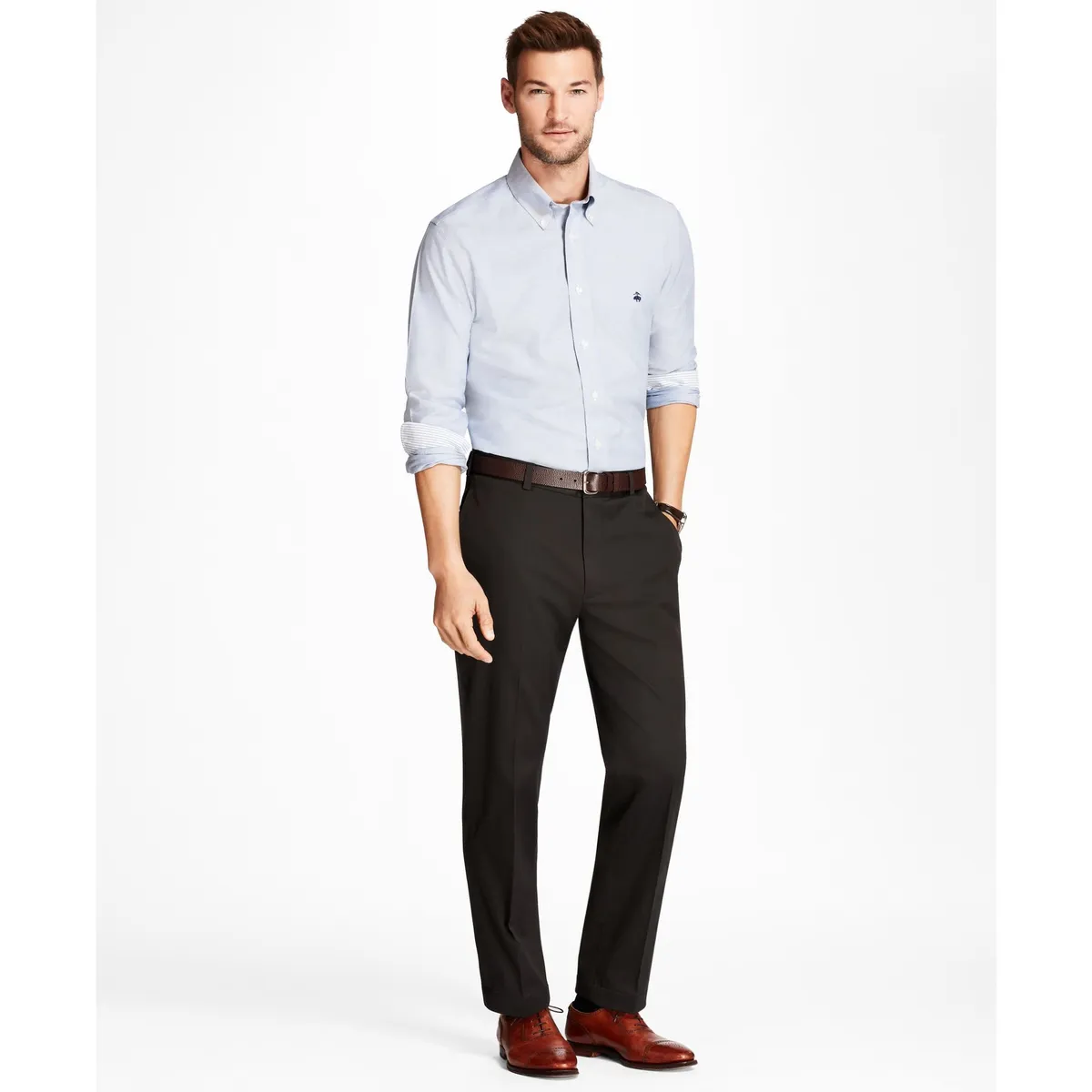 BROOKS BROTHERS - Pantalon Hombre Regular Fit Advantage Chinos Negro