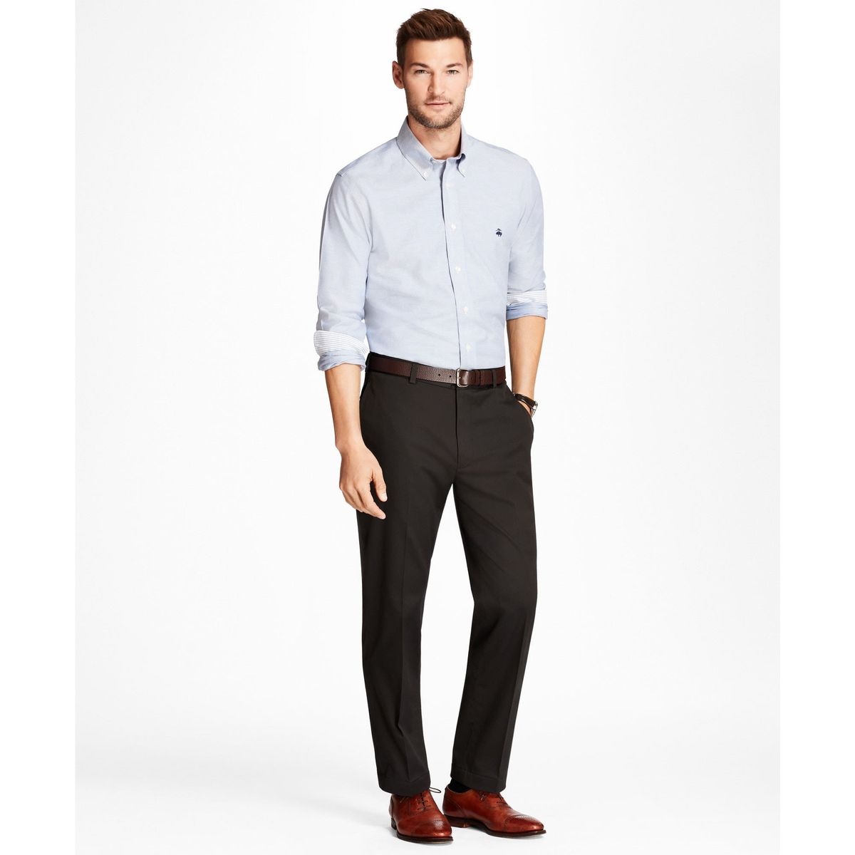 BROOKS BROTHERS - Pantalon Hombre Regular Fit Advantage Chinos Negro