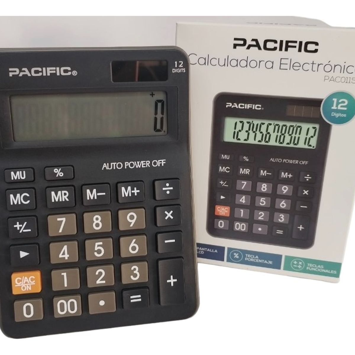 GENERICO - Calculadora Basica 12 Digitos Pantalla Lcd Pacifc Pac01155