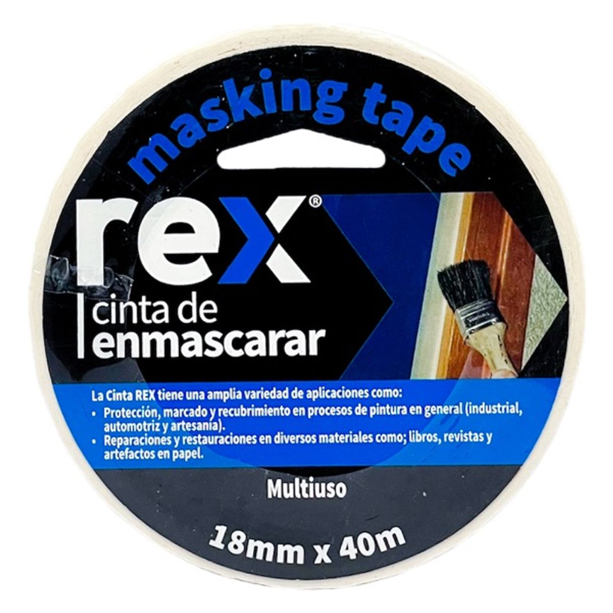GENERICO - Cintas De Papel Autoadhesiva Tape 18mmx40mts Rex 30402