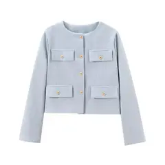 VELVET - Blazer Fiorella Estructura Celeste Mujer