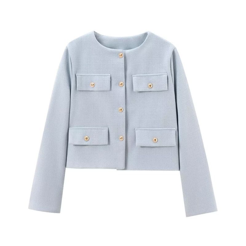 VELVET - Blazer Fiorella Estructura Celeste  Mujer