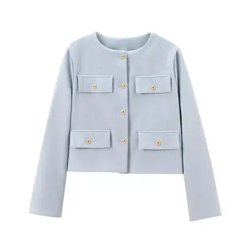 VELVET - Blazer Fiorella Estructura Celeste Mujer