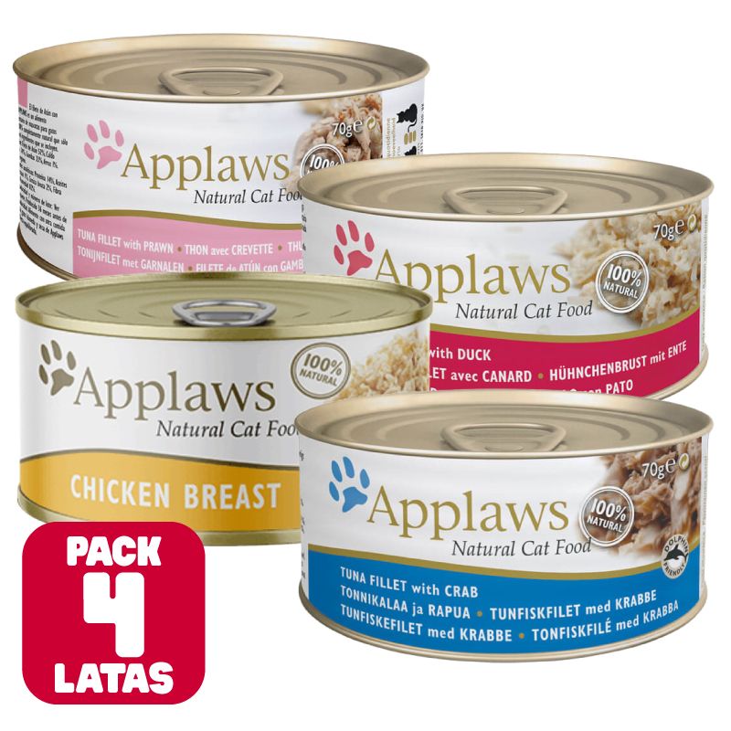 GENERICO - Applaws Lata Alimento Humedo Gato 70gr - Pack x 4 Latas