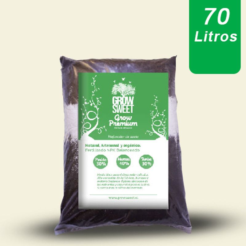 GROW SWEET - Sustrato Profesional 70L Humus Perlita y Turba