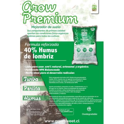 Imagen 2 del producto Sustrato Premium GrowSweet 70L Humus 40% Turba 30% Perlita 30%