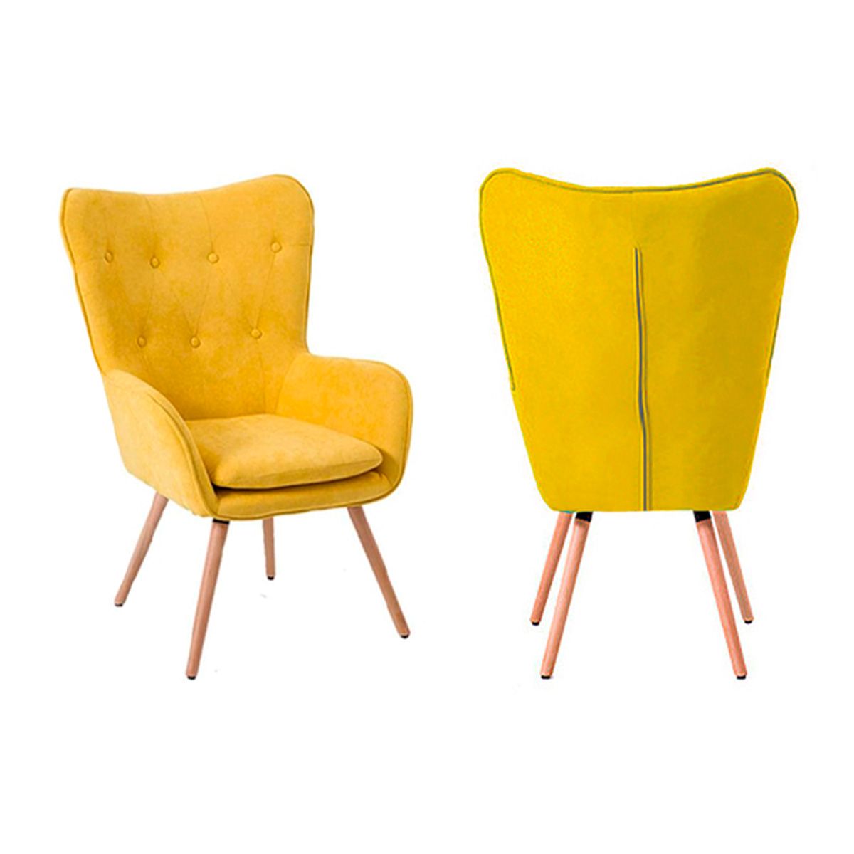 SDFIT - Set 2x Sillas Sitial Poltrona Marshall - Amarrillo - B5077-2