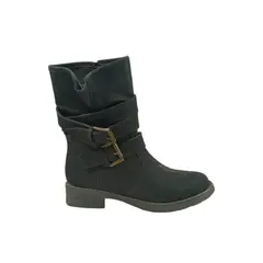 HERIEL - Bota Negra Taco Bajo Mujer