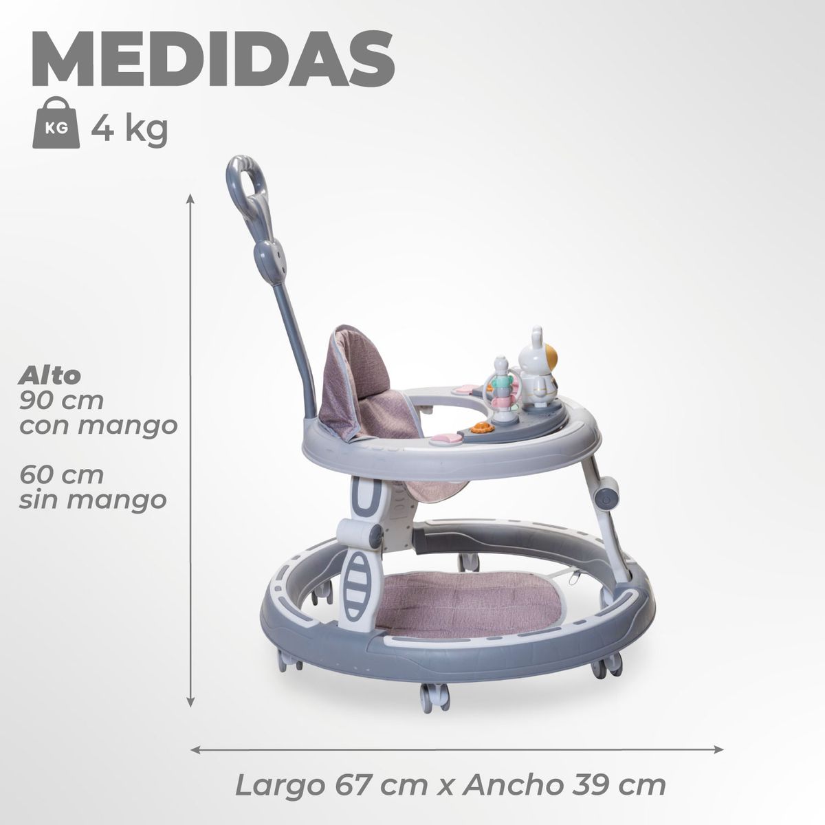 MUNDO ONLINE - Andador Caminadora Bebe Plegable Astronauta Con Sonido