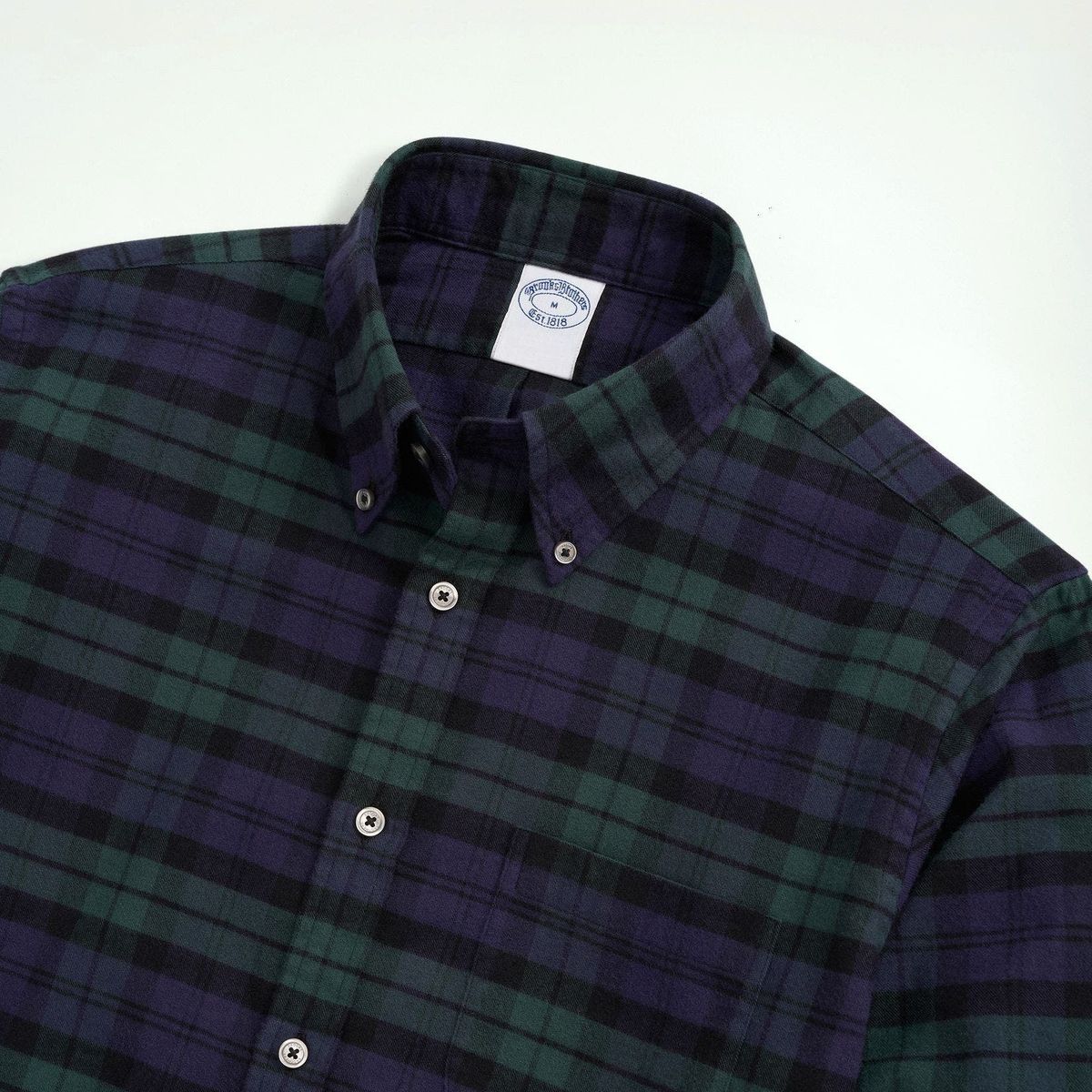 BROOKS BROTHERS - Camisa Hombre Flannel Regular Sportswear Azul