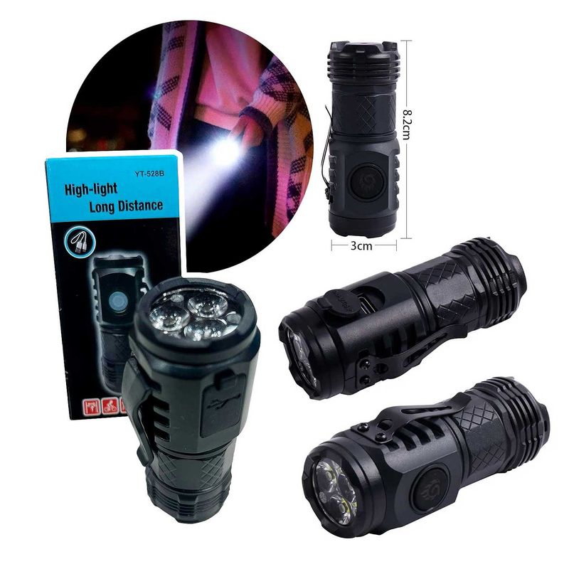 GENERICO - Mini Linterna Led De Tres Ojos Tactica portatil  YT528b