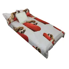 GENERICO - Funda De Plumón Cubre Plumón Cama 1.5 Plazas Diseño 3D Doggy