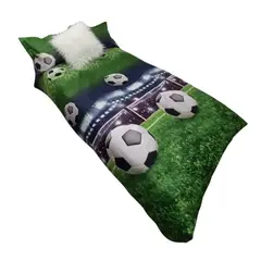 GENERICO - Funda De Plumón Cubre Plumón Cama 1.5 Plazas Diseño 3D Futbol