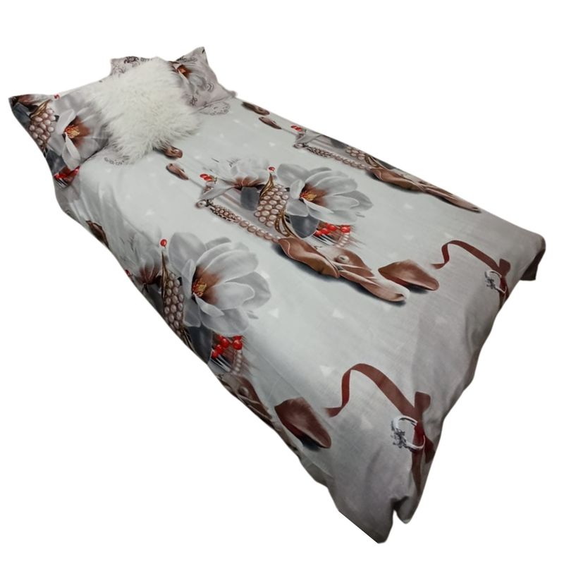 GENERICO - Funda De Plumón Cubre Plumón Cama 1.5 Plazas Diseño 3D Perlas