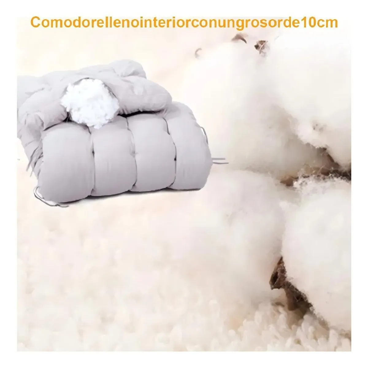 MUNDO MAGIA - Cojín Almohada Para Reposera Terraza Colchoneta Color Gris