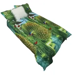 GENERICO - Funda De Plumón Cubre Plumón Cama 1.5 Plazas Diseño 3D Pavo Real