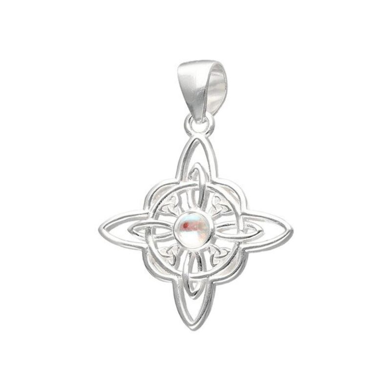 GENERICO - Colgante De Plata 925 Nudo de Brujas Piedra Luna