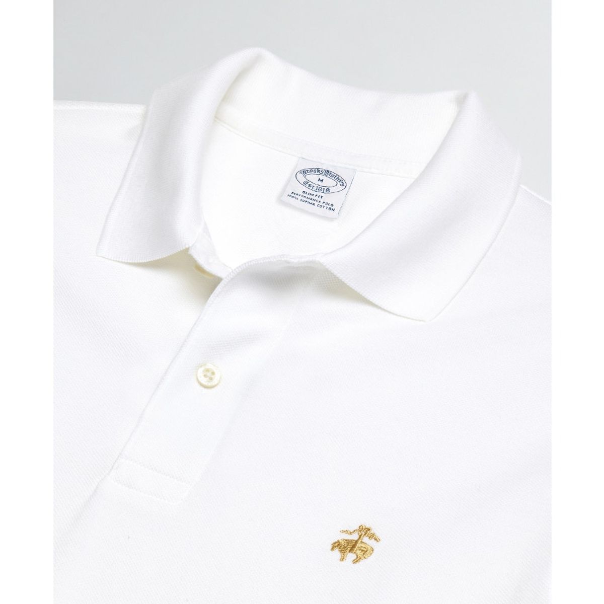 BROOKS BROTHERS - Polera Slim Fit Stretch Supima Performance Polo Shirt Blanco