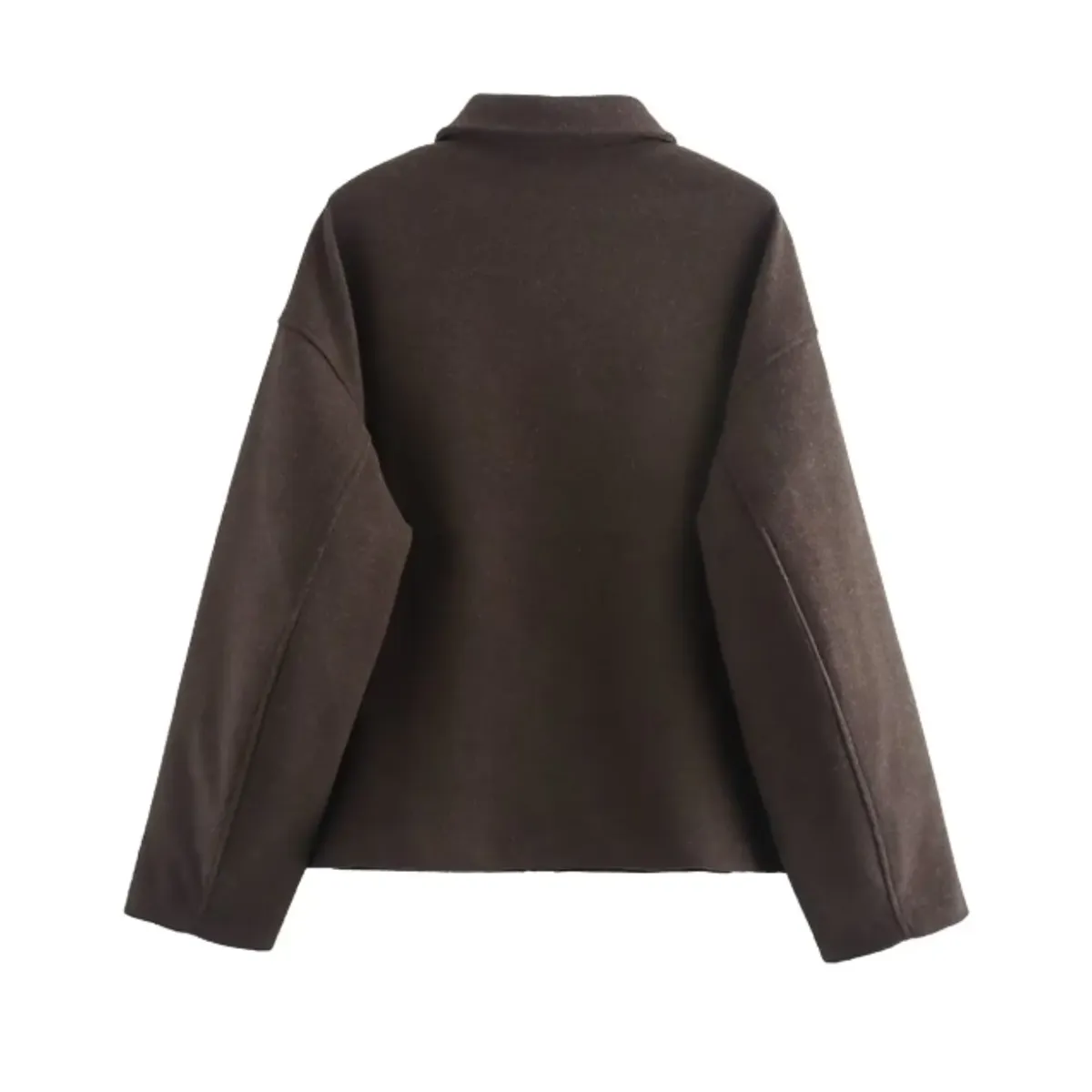 VELVET - Chaqueta Flavia Lana Oversize Marron Mujer