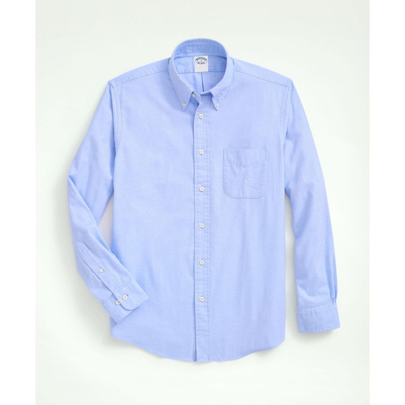 BROOKS BROTHERS - Camisa Hombre Flannel Solid Regular Sportswear Celeste