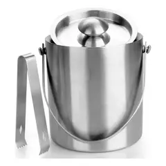 GENERICO - Hielera Con Pinza 2 Lts De Aluminio Contenedor Hielo