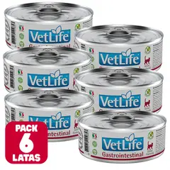 VETLIFE - Alimento Vet Life Gastrointentinal Gato - Pack x 6 Latas 85g