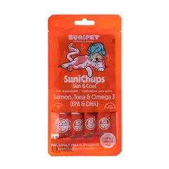 SUNIPET - SuniChups Snack Skin & Coat Para Gato 4 Tubos